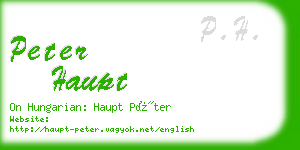 peter haupt business card